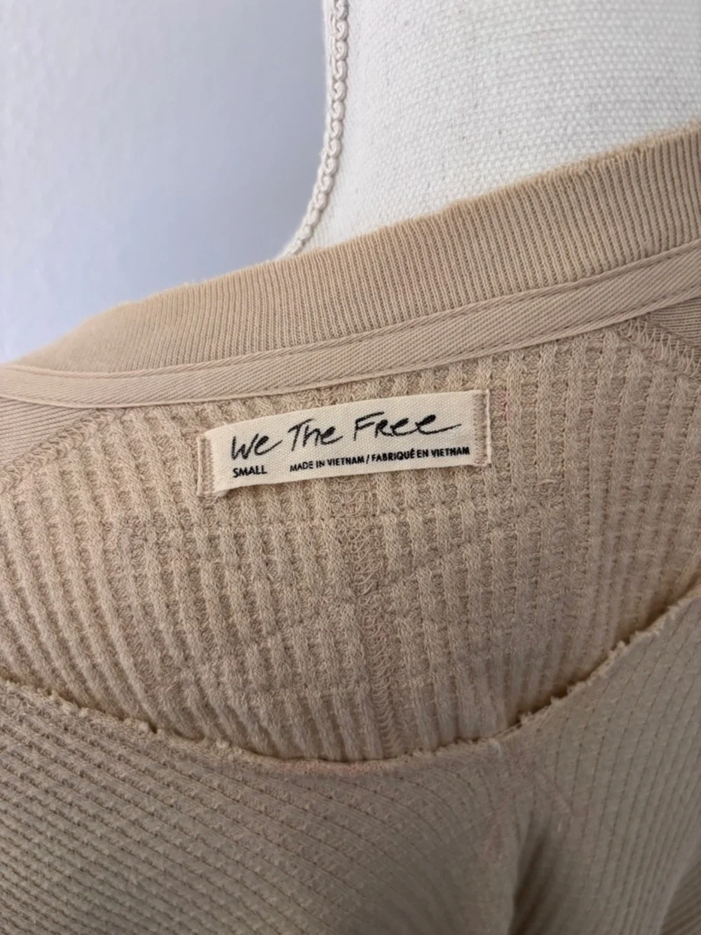 Free People Owen Thermal Waffle Knit Pullover Sz Small